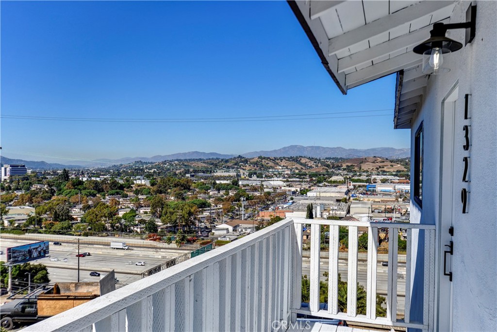 a view of city from balcony