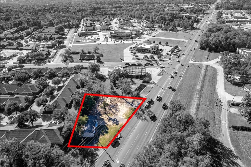 an aerial view of city and outdoor space