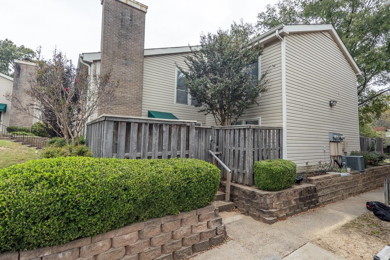 View of home's exterior with central air condition unit