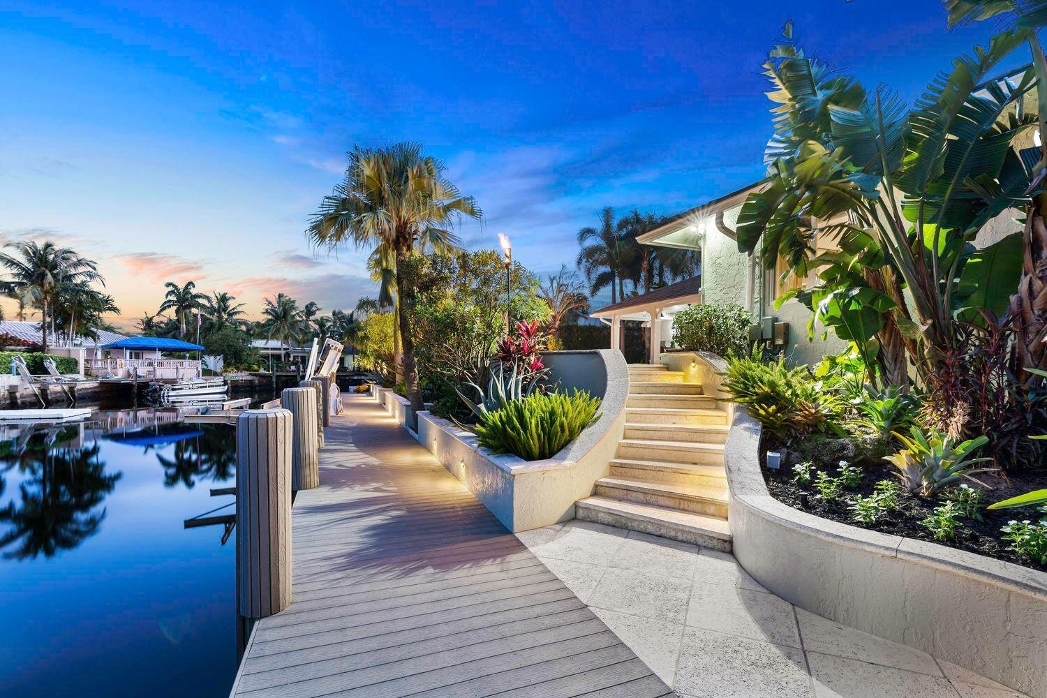 a view of a patio with potted plants