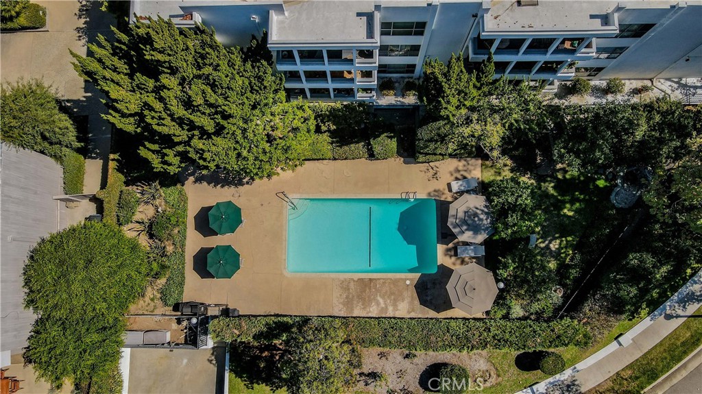 an aerial view of house with yard