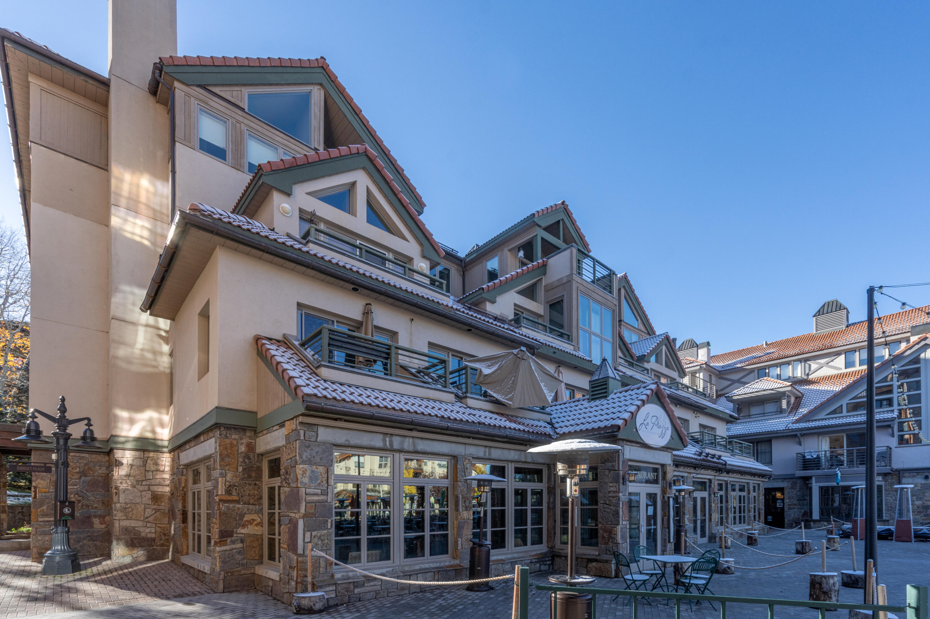 a view of a building with a outdoor space