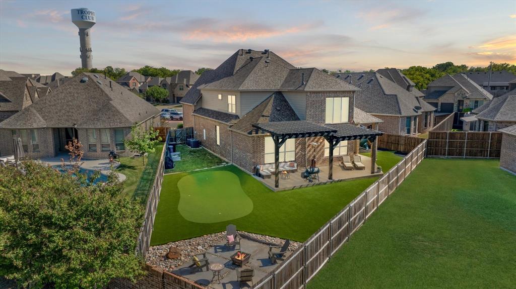 an aerial view of a house