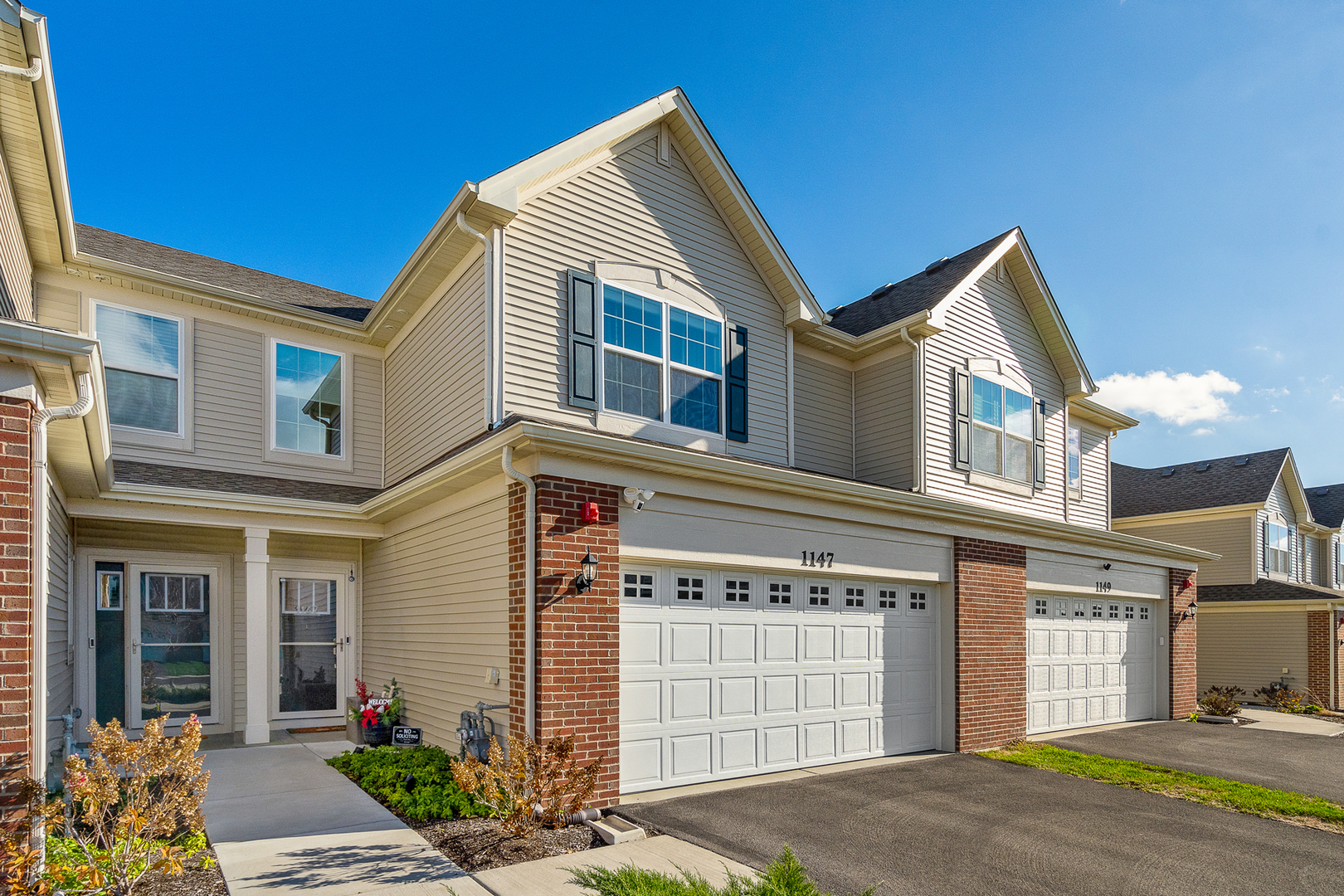 a front view of a house