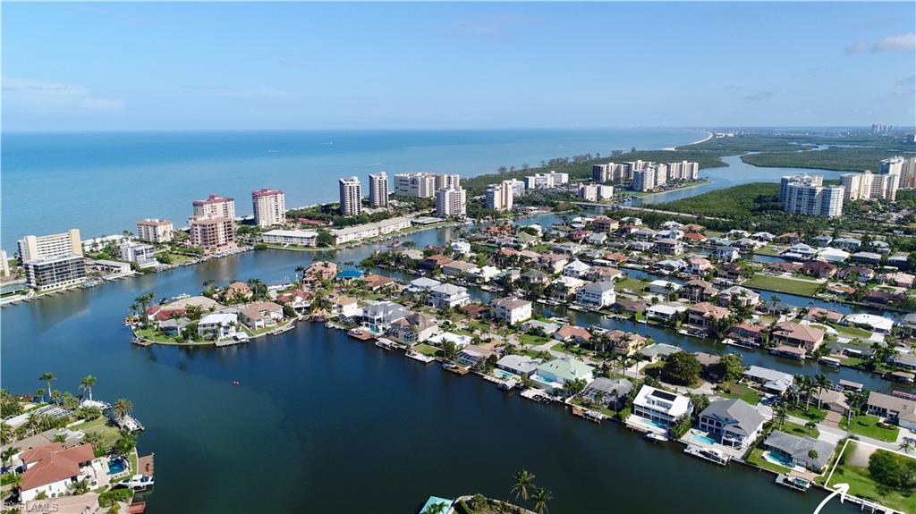 a view of a city and ocean view