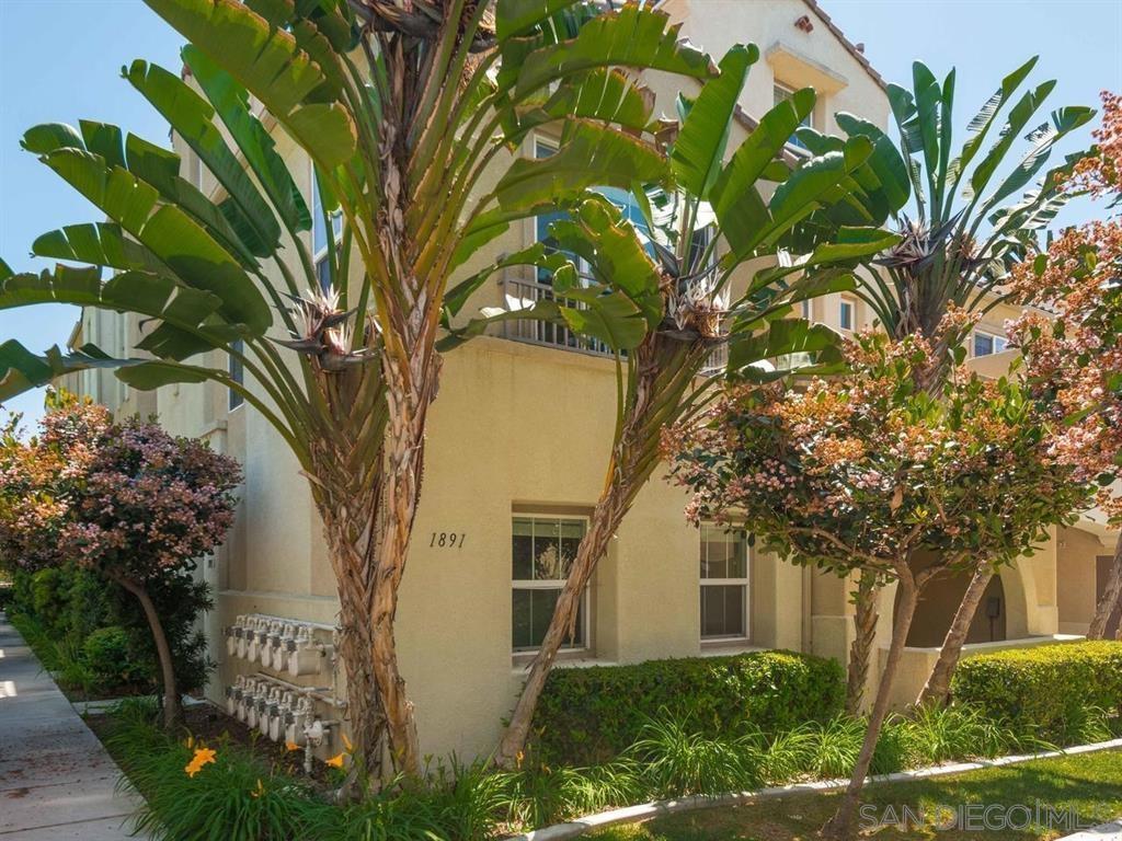 a front view of a house with a tree