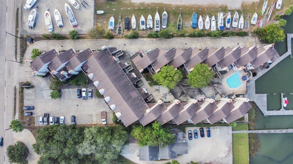 an aerial view of a house