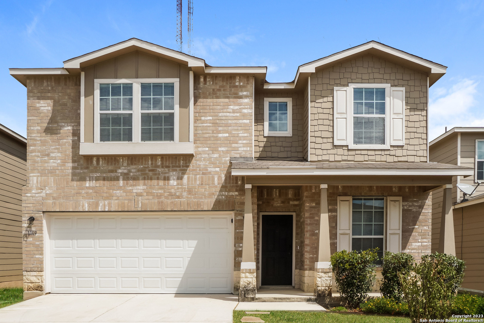 a front view of a house