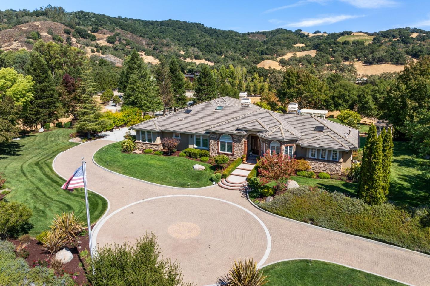 an aerial view of a house