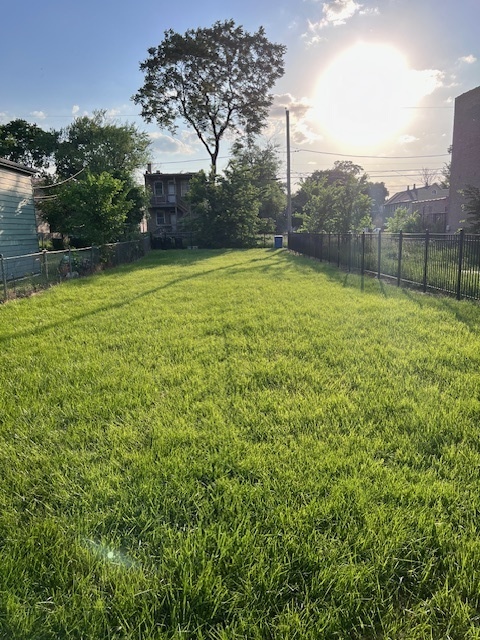 a view of a backyard