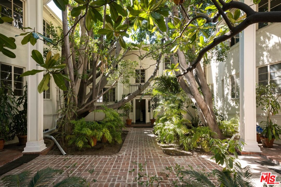 a view of a pathway with a yard