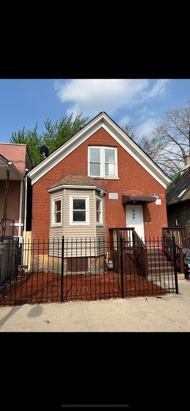 a front view of a house