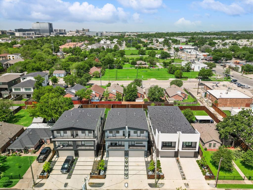 an aerial view of multiple houses