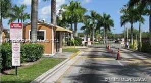 a view of a park with palm trees