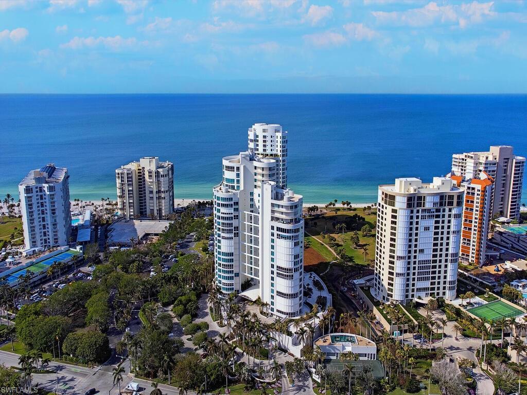 a view of a city with tall buildings