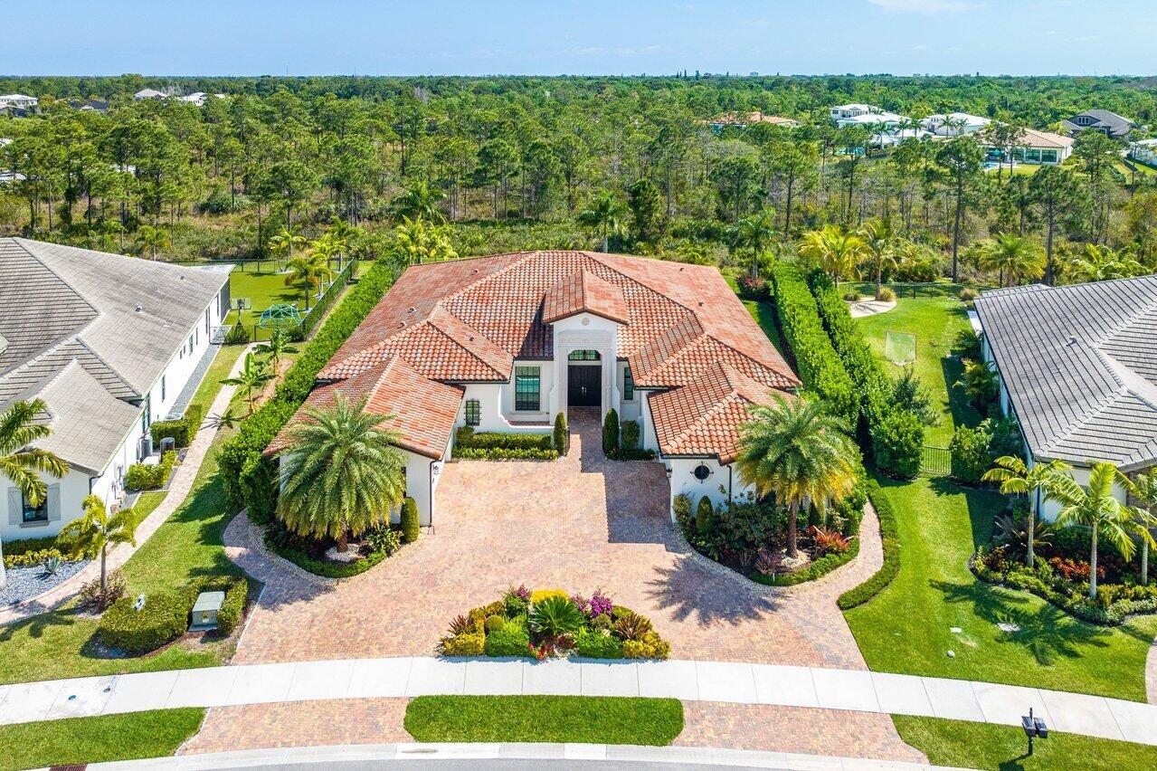 an aerial view of a house