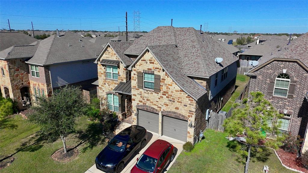 an aerial view of multiple house