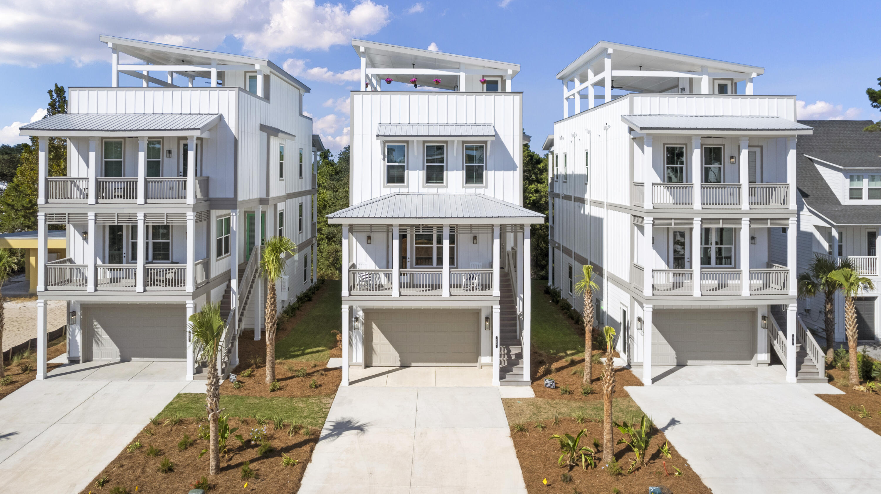 a front view of a building with a porch