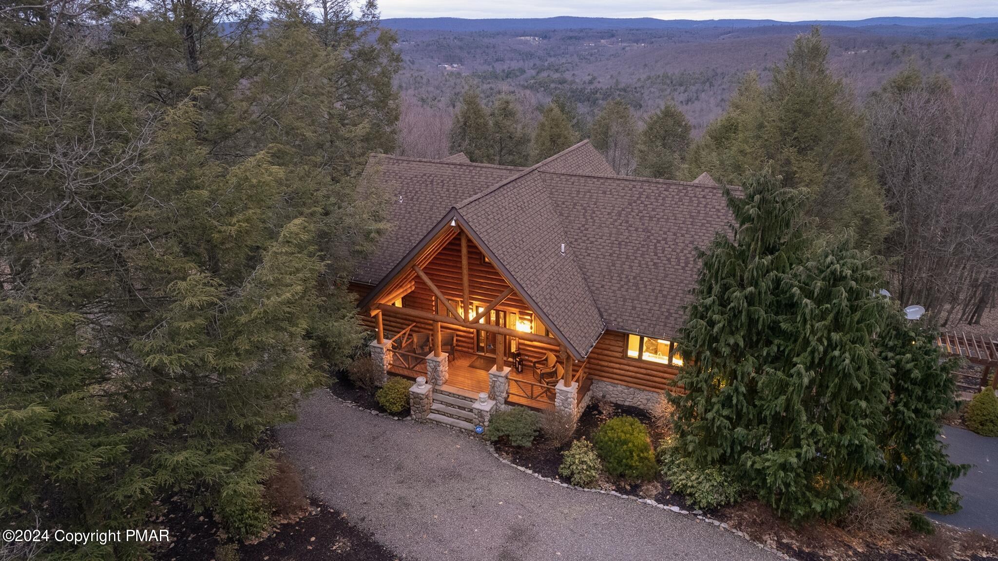 an aerial view of a house