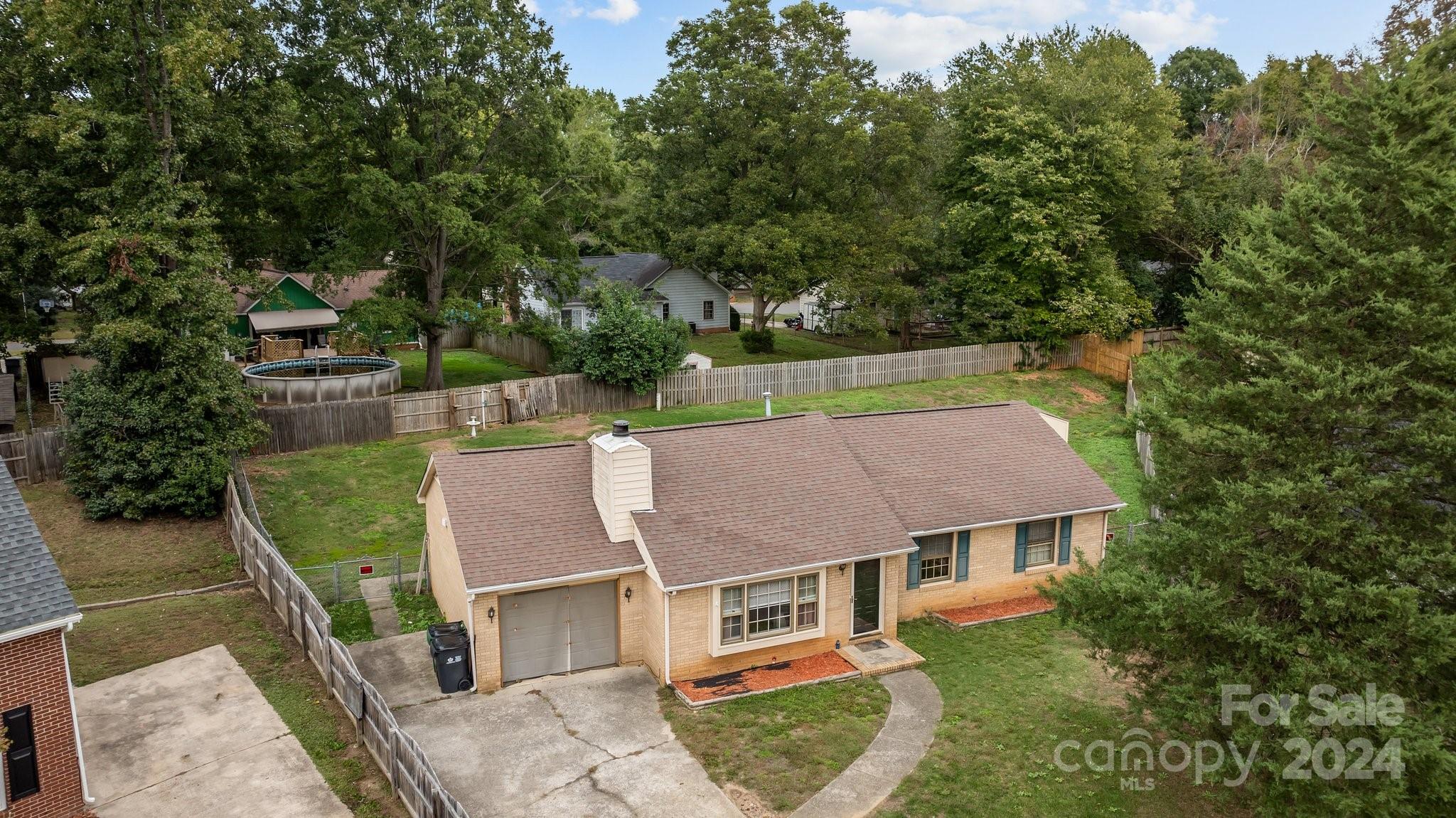 an aerial view of a house