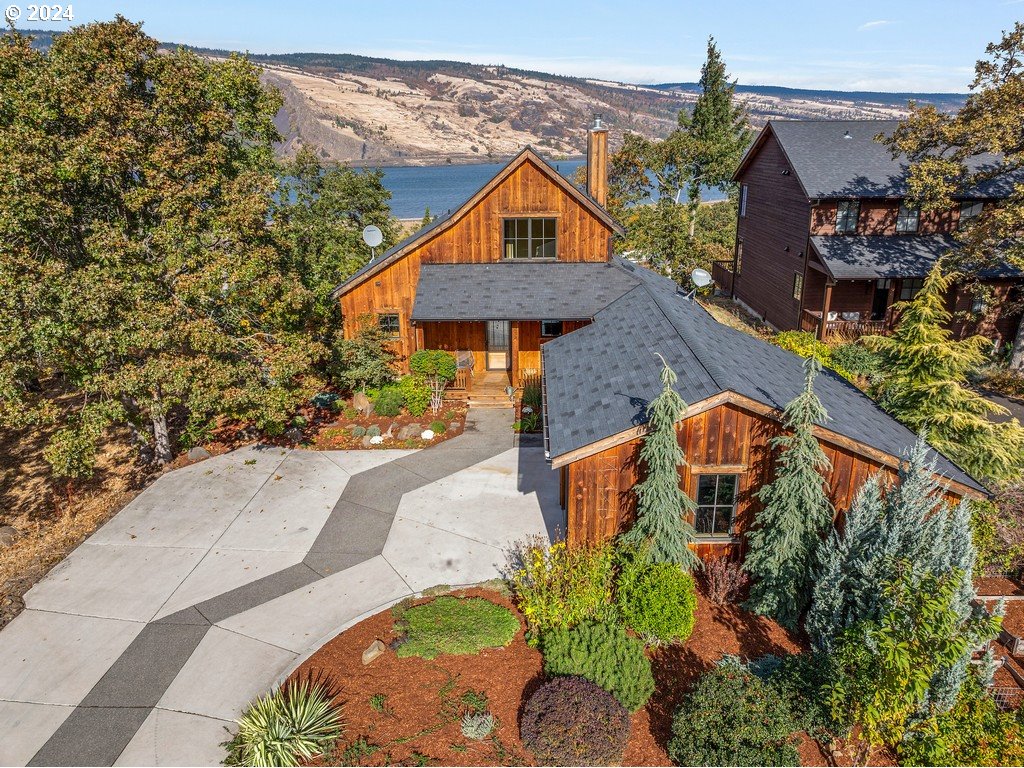 an aerial view of a house