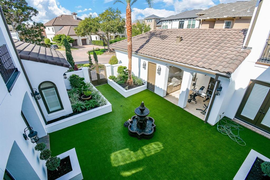 an aerial view of a house