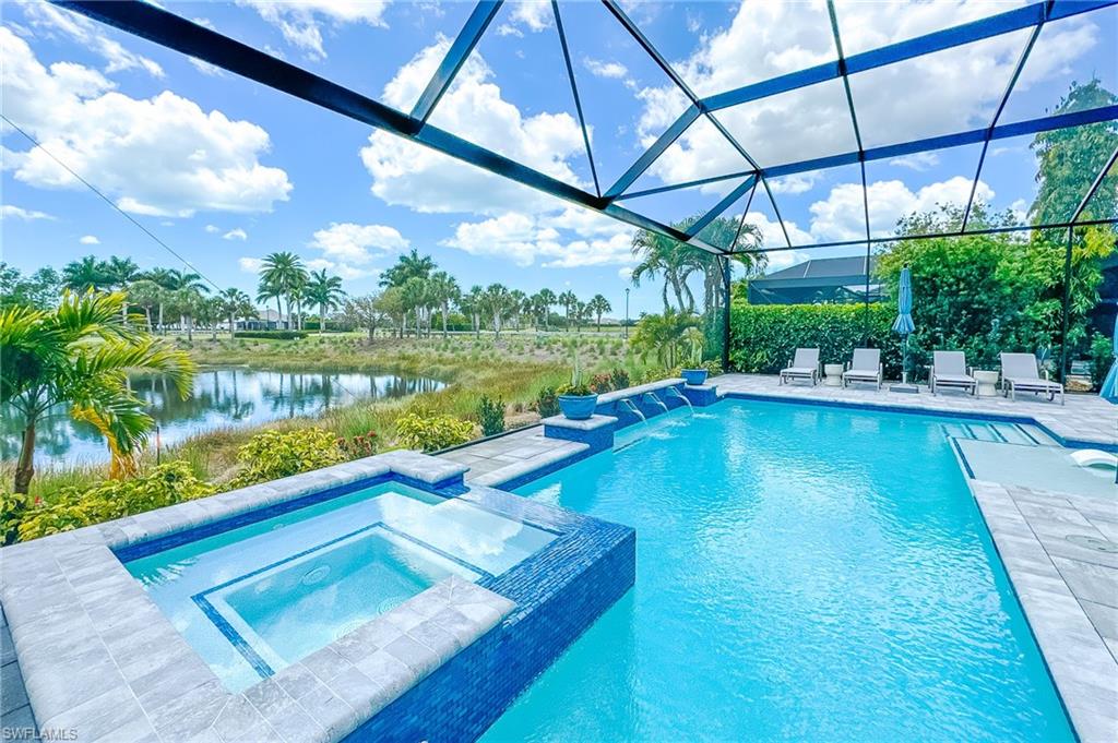 a view of a swimming pool with a patio