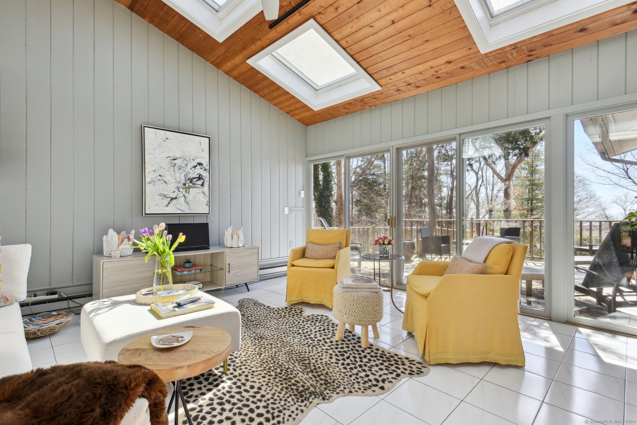 Another view of the Sun Room. 4 skylights lets the natural light in.