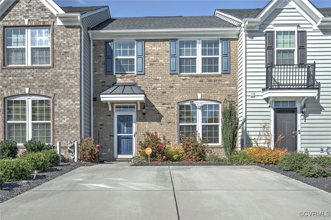 front view of a brick house