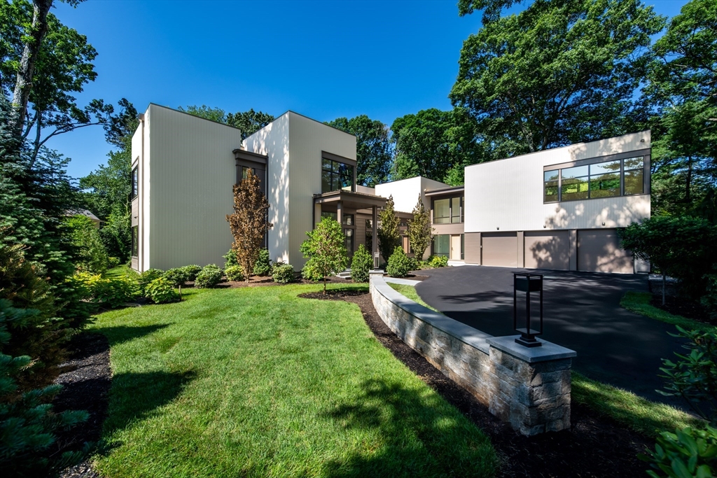 an outdoor sitting area with golf course