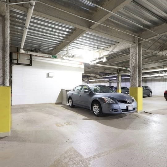 a car parked in parking garage