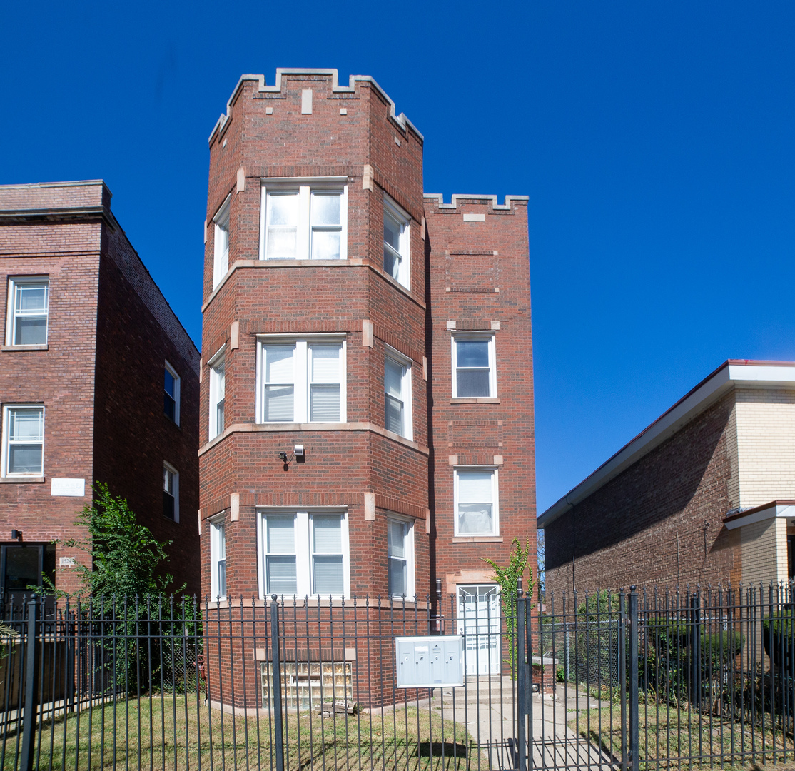 a front view of a building