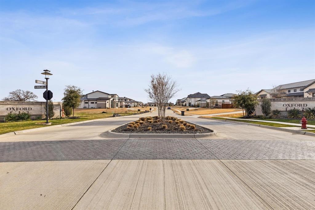 a view of a swimming pool and an outdoor space