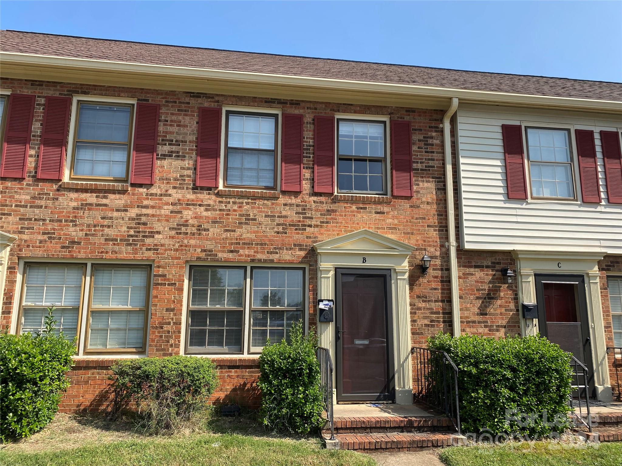 front view of a brick house