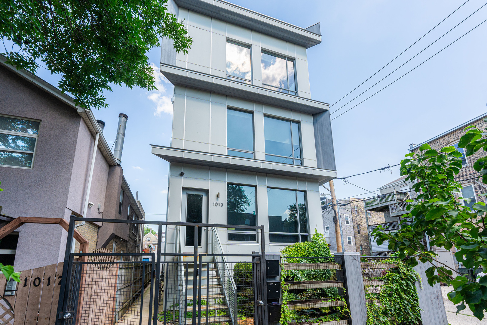 a house view with a garden space