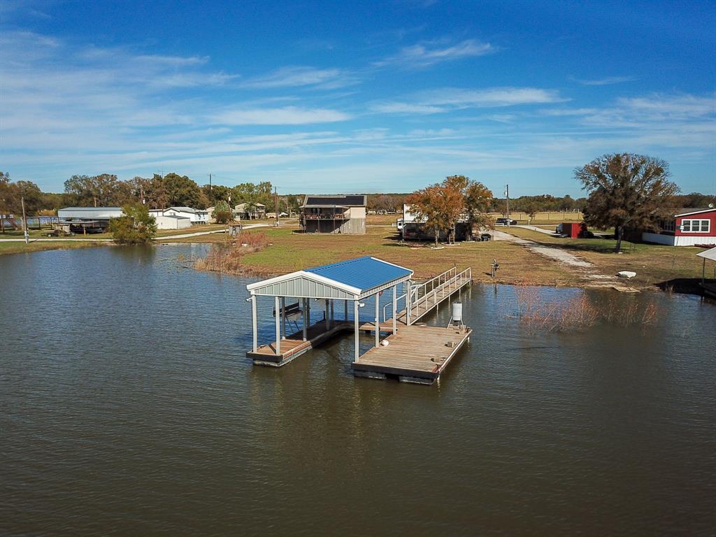 a view of a lake with houses