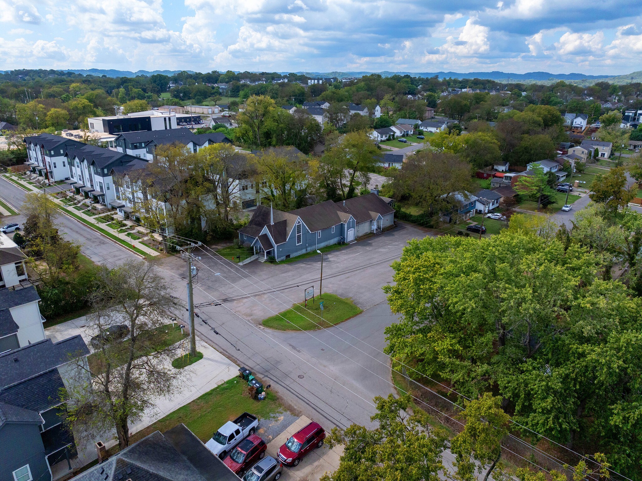 an aerial view of multiple house