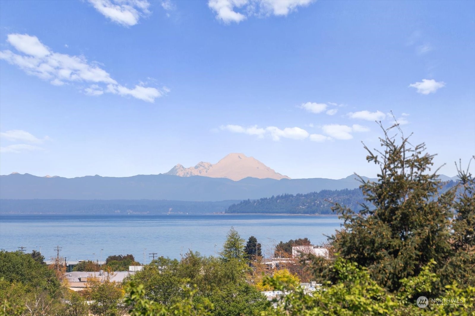 a view of lake and mountain