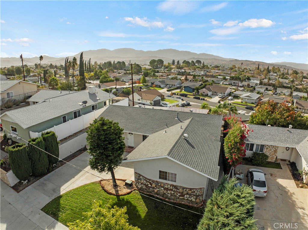 an aerial view of multiple house