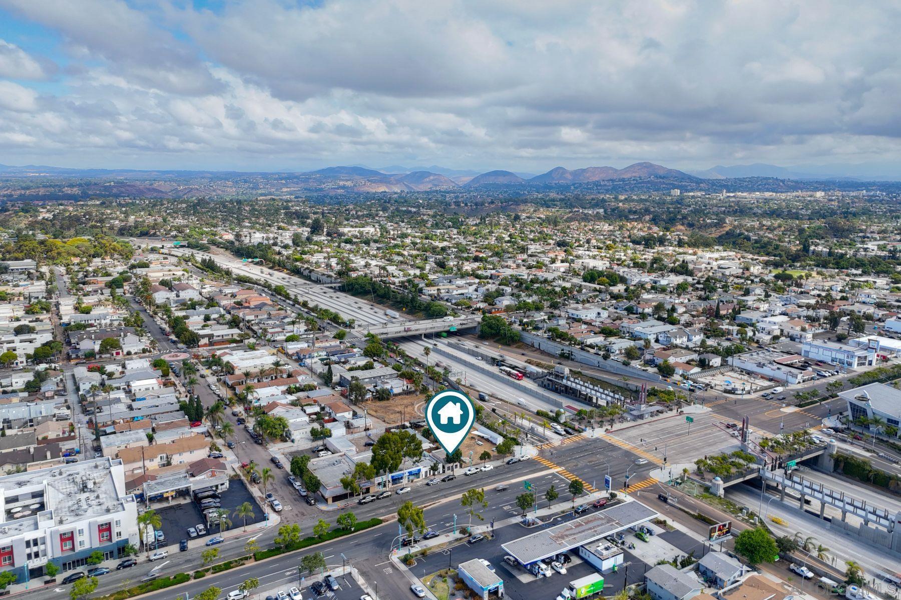 an aerial view of a city