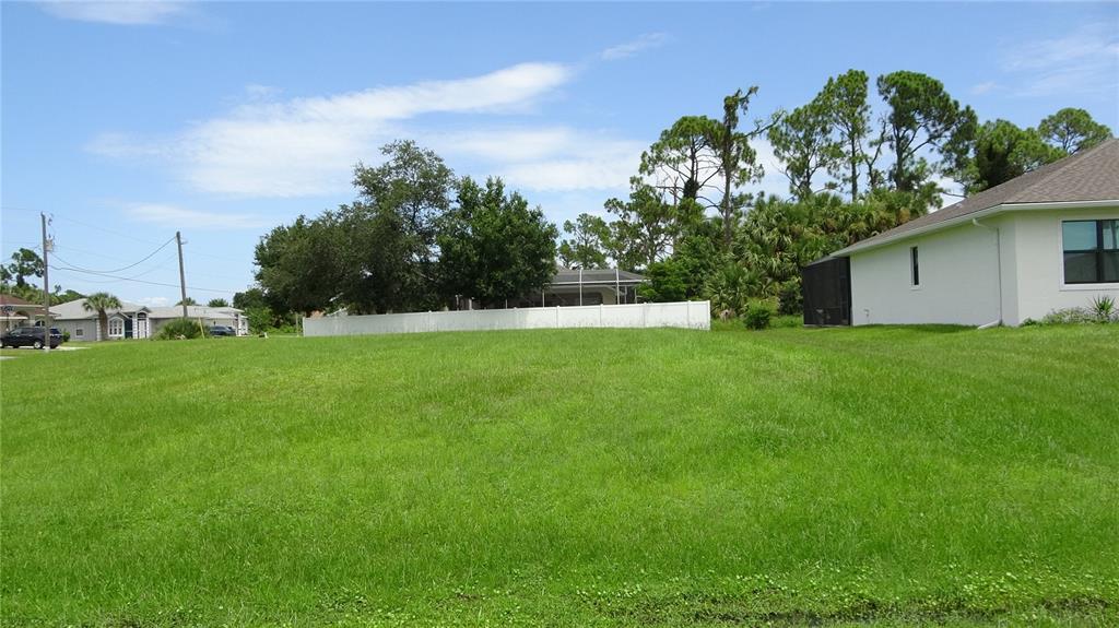 a view of a backyard