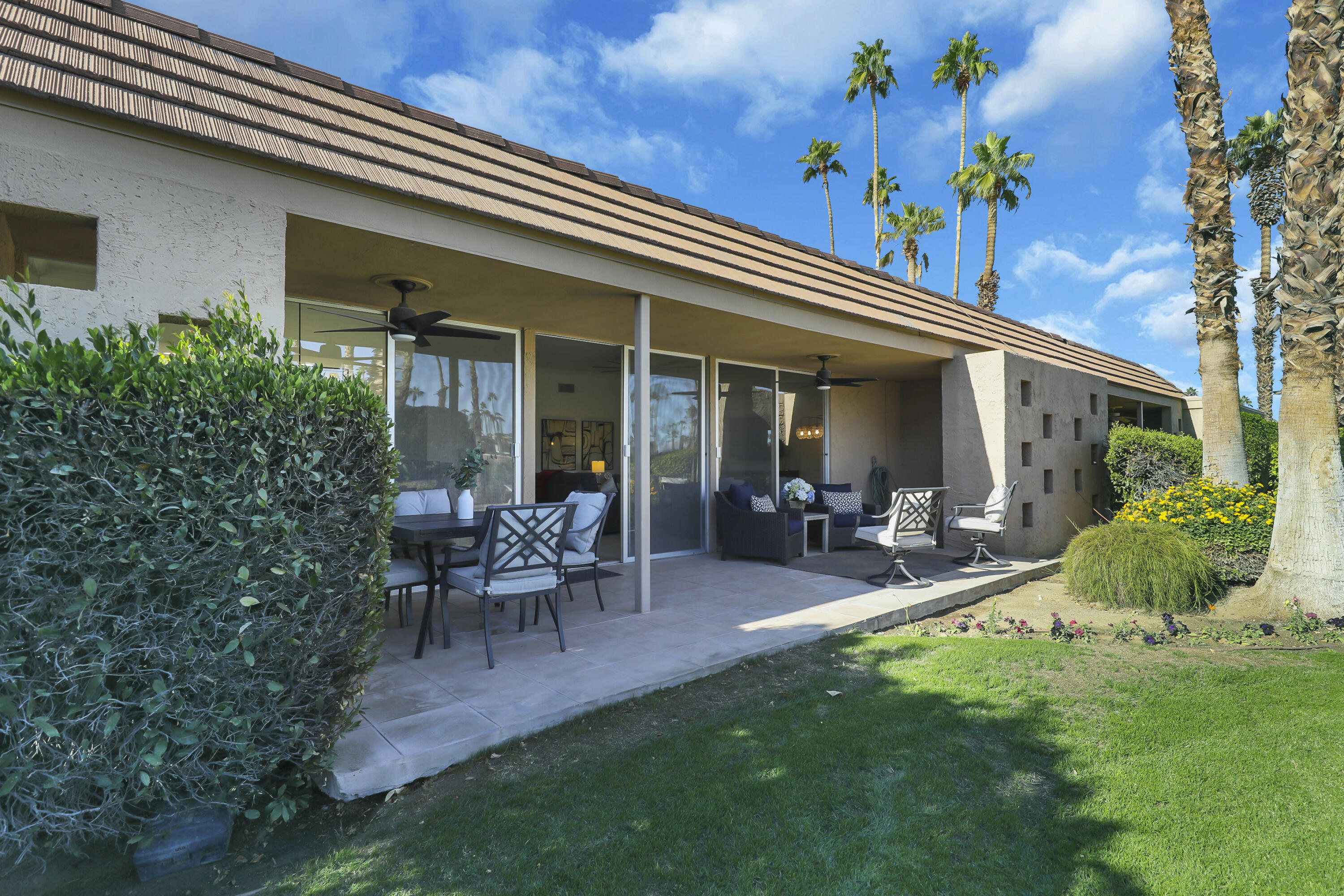 a view of a house with patio