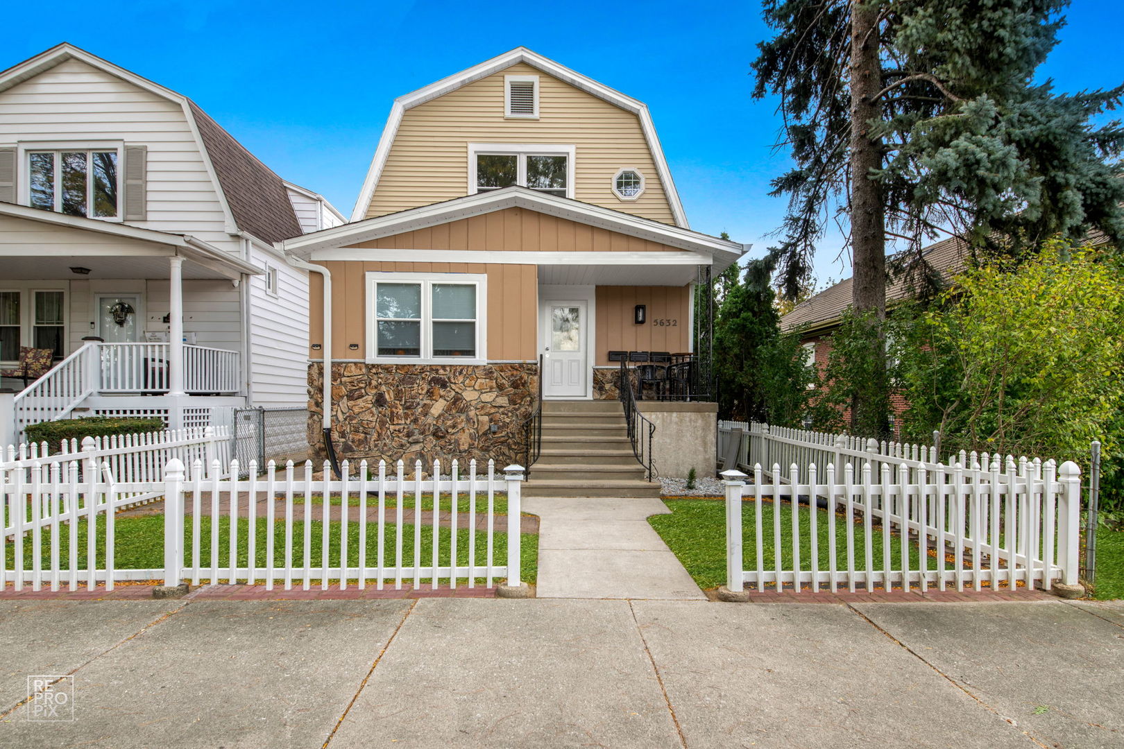 a front view of a house