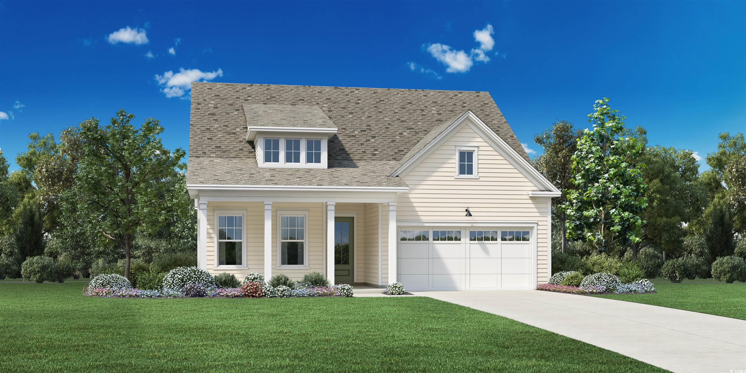 View of front of home with a front lawn