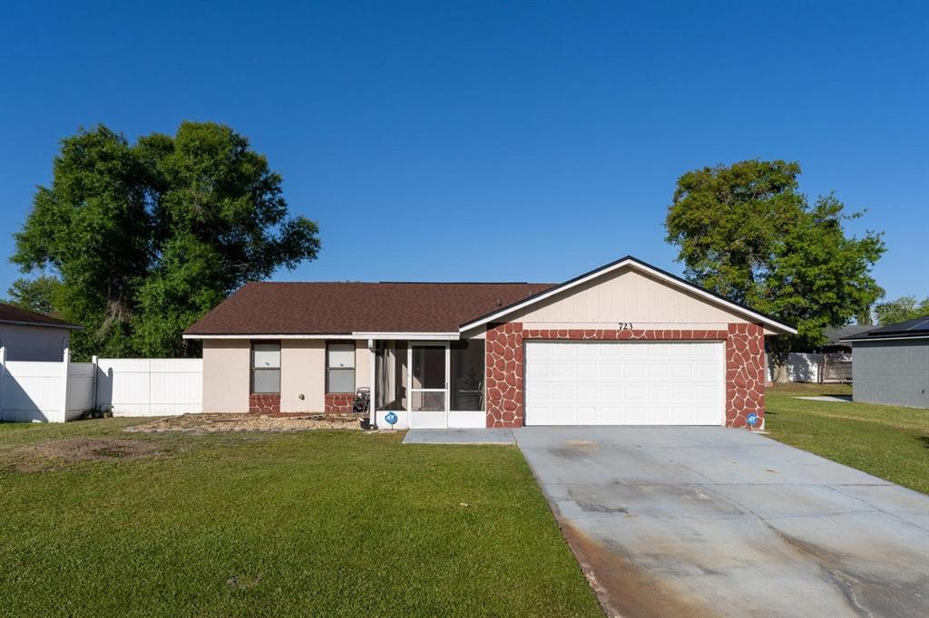 Front view of the house showing the attached garage