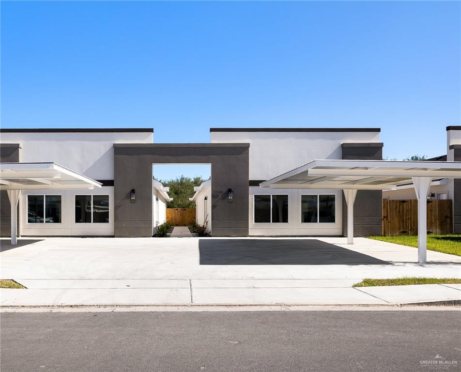 View of front of home featuring a carport