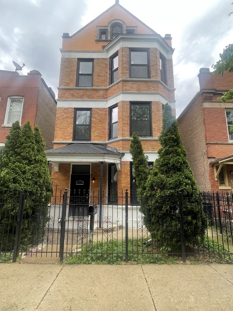 a view of a brick building