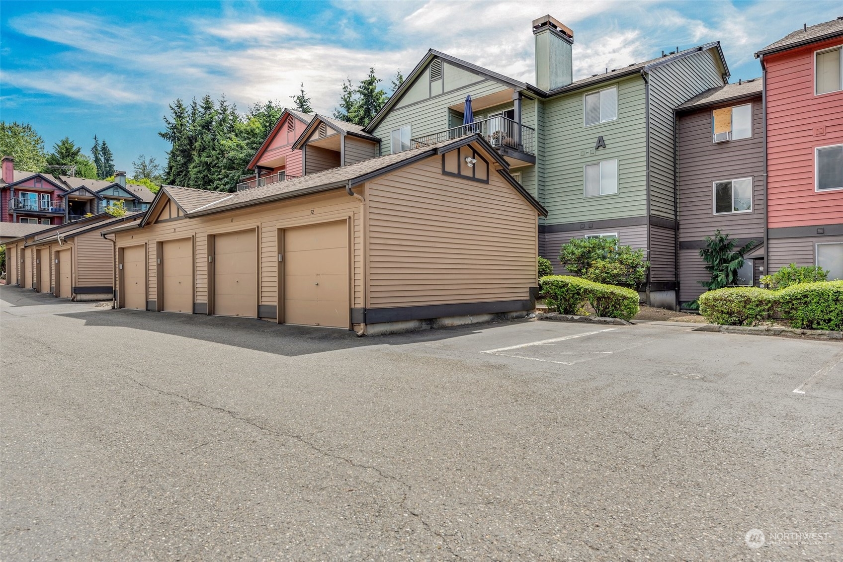 a view of a house with a garage