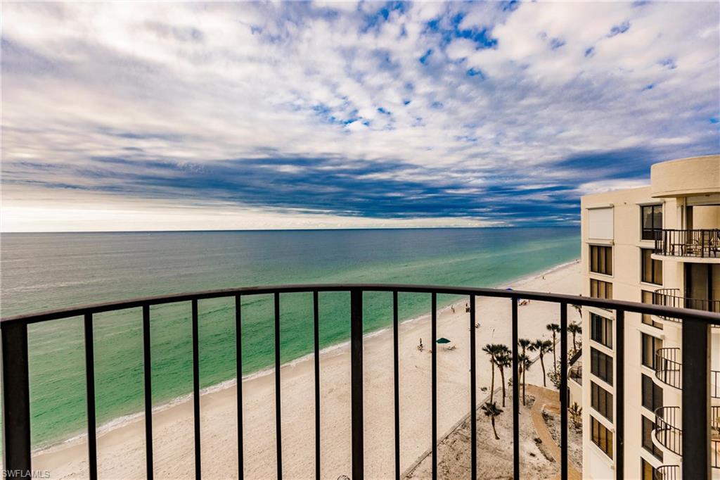 a balcony with street view