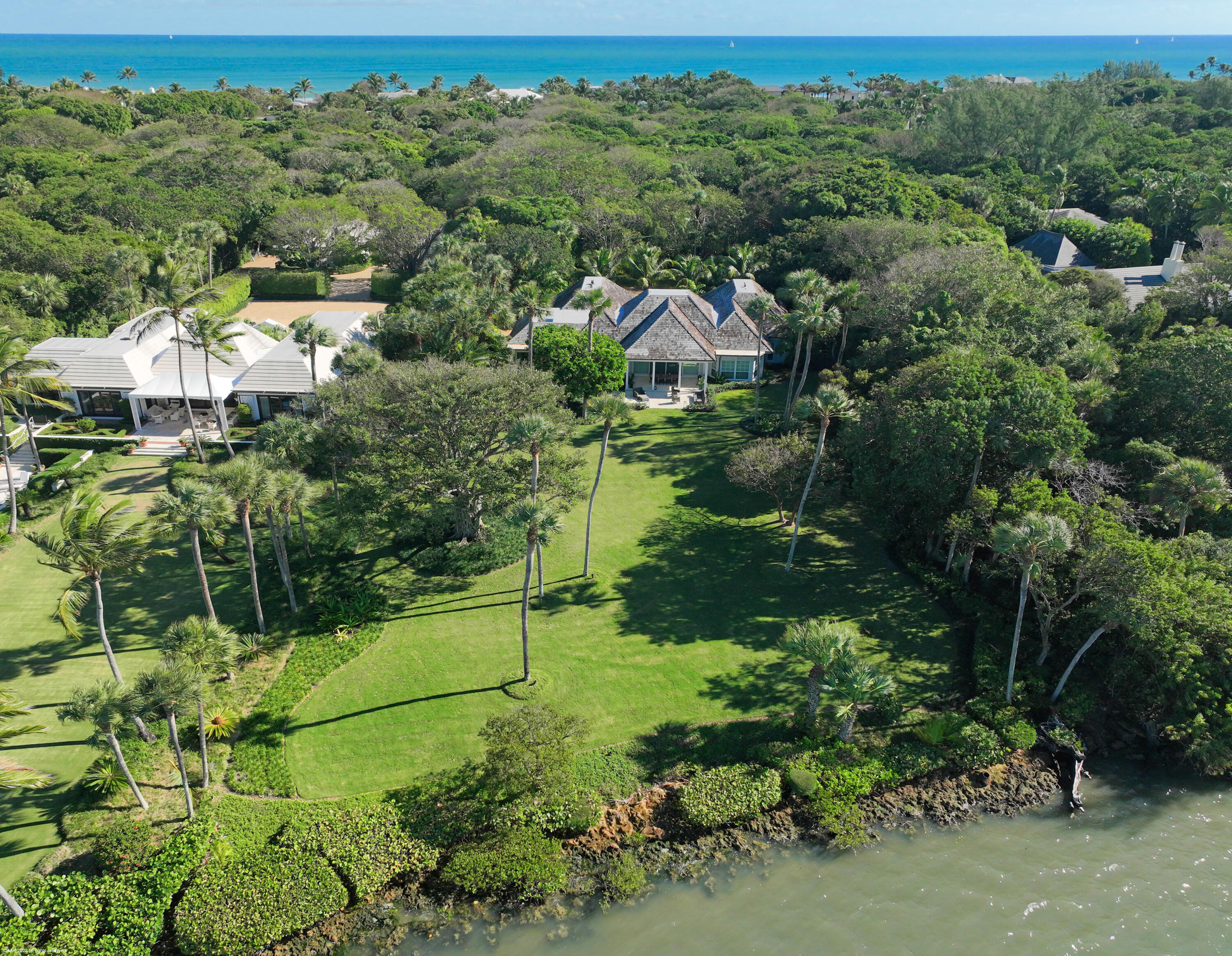 an aerial view of multiple house